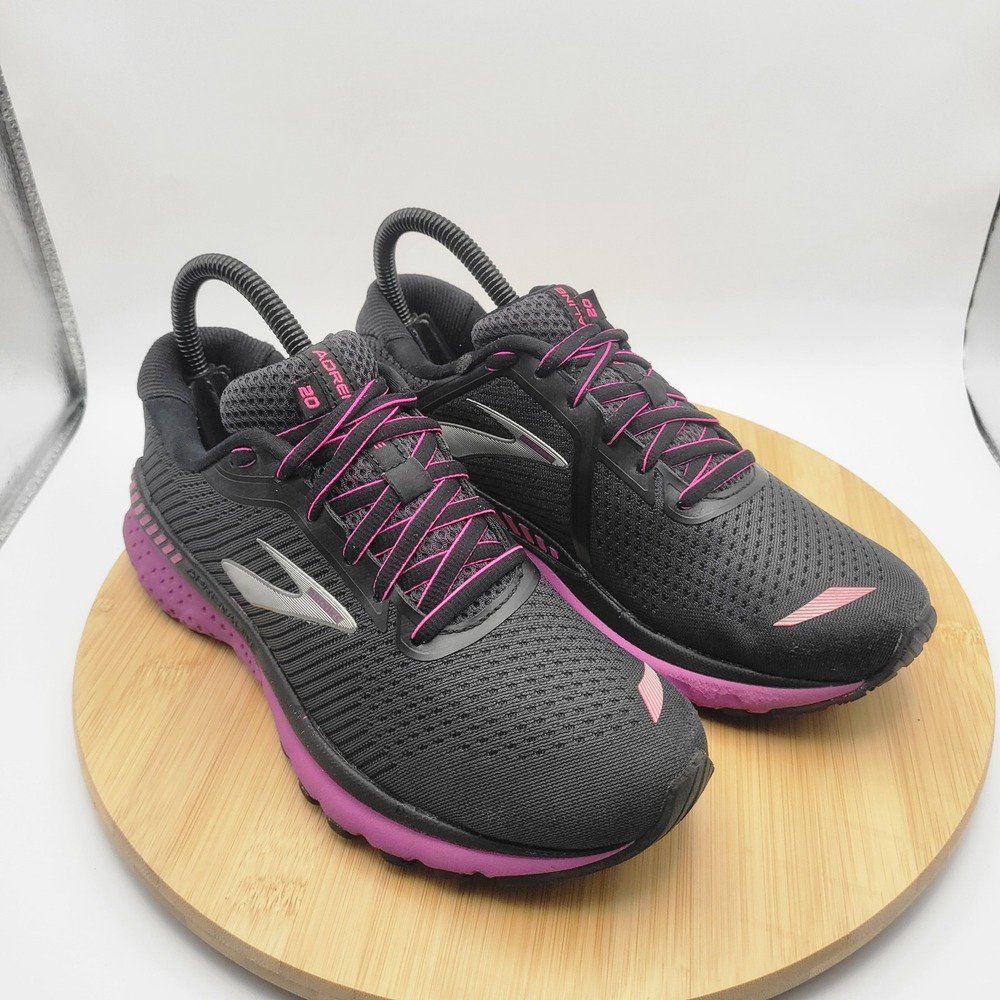 Brooks Adrenaline GTS 20 Womens Running Shoes Black Pink 1202961B062 Size 7